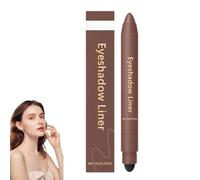 Delineador de ojos y sombras 2 en 1, sombras elaboradas en barra, doble punta, resistente a las manchas, resistente al agua, de larga duración, aplicación suave y uniforme (Bronce)