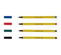 Leviatan Delineador D400 adecuado para el uso diario, escritura y uso escolar. Perfecto para: cómics, dibujos, escribir, pintar., color 4 colores diferentes. 4-Farben-Set