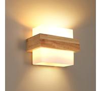 DELIPOP Aplique de Pared de Madera Vintage, 12W Moderna Lámpara de Pared E27, 3 Temperatura de Color Luz de Pared Iluminación Interior para Sala de Estar, Dormitorio, Escalera, Pasillo