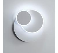 DELIPOP Aplique de Pared Interior, 15W 1687LM Lámpara de Pared Moderna Giratorio 350°, Creativo Luz pared LED Redonda para Dormitorio, Salón, Comedor, Pasillo, Escalera, Blanco Fría 6500K