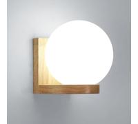 DELIPOP Aplique de Pared Interior de Madera Vintage, E27 Moderno Lámpara de Pared con Pantalla de Vidrio, Luz de Pared para Sala de Estar, Dormitorio, Escalera, Pasillo