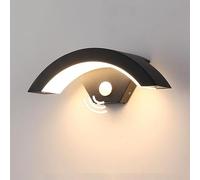 DELIPOP Aplique Pared Exterior Negro, 24W Lámpara Exterior Pared LED Impermeable IP65, Blanco Cálido 3000K Apliques para Jardines Pasillo Terraza Garaje, Blanco Cálido 3000K
