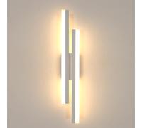 DELIPOP Aplique Pared Interior LED, 18W Lámpara de Pared Moderna Diseño Lineal, Blanco Cálido 3000K Apliques Luz Pared Interior para Sala de Estar Dormitorio Escaleras Pasillo, Blanco