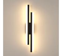 DELIPOP Aplique Pared Interior Negro, 18W Moderna Lámpara de Pared LED, Blanco Cálido 3000K Iluminación Interior para Dormitorio, Sala de Estar, Cocina, Pasillo