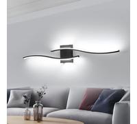 DELIPOP Aplique Pared Interior Negro, 27W Apliques de Pared de LED Escaleras, Blanco Frío 6500K Lámpara de Pared Moderna para Salón, Estudio, Escalera, Pasillo