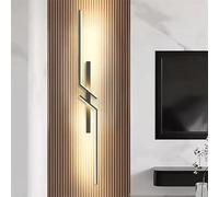 DELIPOP Applique da Parete Interno LED, 24W 2700LM Lampada da Parete Moderna Creativo Linea, Nero Lampada a Muro per Camera da letto Soggiorno Scala Corridoio, 3000K Luce Bianco Calda