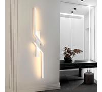 DELIPOP Applique da Parete Interno Moderna, 24W Lámpara de Pared in Alluminio, Blanco Applique Camera da Letto LED para Dormitorio Sala de Estar Habitación Pasillo, Blanco Cálido 3000K