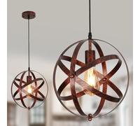 DELIPOP Lámpara Colgante Industrial, E27 Lámpara de Techo Diseño de Globo, Vintage Lámpara de Araña de Metal, Iluminación para Dormitorio, Salón, Cocina, Comedor, Barra, Café, Escalera