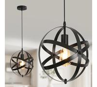 DELIPOP Lámpara Colgante Industrial Vintage, E27 Lámpara Colgante de Techo Diseño de Jaula, Iluminación de Techo de Estilo Retro Rústica para Dormitorio Comedor Cocina Coffee Bar