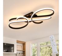 DELIPOP Lámpara de Techo LED, 29W 3250LM Plafon LED Regulable con Mando, Diseño Forma de Nota Musical Luz de Techo Moderno para Dormitorio Pasillo Cocina Baño Comedor, Negro
