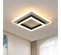 DELIPOP Lámpara de Techo LED Moderna, 30W 3375LM Plafon LED Techo Diseño Cuadrado, Luz de Techo de Acrílico para Sala de Estar, Dormitorio, Pasillo y Estudio, Blanco Cálido 3000K, 30CM