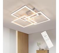 DELIPOP Lámpara de techo LED Modernas Regulable, 40W 4500LM Blanco Plafón Led Techo con Control Remoto, Luz de Techo Geométrico para Cocina Salon Dormitorio Pasillo, 3000K-6500K