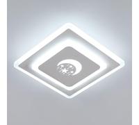 DELIPOP Lámpara de Techo Moderna, 22W Plafón LED Techo de Estrella y Luna, Cuadrado Luz de Techo para Salon, Dormitorio, Pasillo, Comedor, Balcón, Blanco Frío 6500K