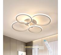 DELIPOP Lámpara de Techo Regulable, 39W Moderno Plafon LED Techo con Mando a Distancia Función Memoria 3000K-6500K, Blanco Lamparas LED Redondo para Dormitorio Salon Cocina Comedor