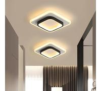 DELIPOP Lampara LED Techo Moderna, Plafon LED Techo Cuadrado 21W 2350LM, Luz de Techo Acrílico Negro, Iluminación Interior para Sala de Estar Dormitorio Pasillo Balcón, Blanco Cálido 3000K