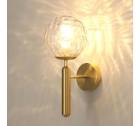 DELIPOP Lamparas de Pared de Oro, E27 Aplique de Pared Vintage con Pantalla de Vidrio, Apliques Interior para Salón, Dormitorio, Cocina, Escalera, Pasillo