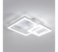 DELIPOP Lamparas de Techo Salon, 36W 4050LM Moderno Plafon Led Techo Blanco Frío 6500K, Luz de Techo Cuadrada de Acrílico Blanco para Dormitorio Comedor, 52cm
