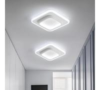 DELIPOP Moderna Lámpara de Techo LED, 24W Plafón LED Techo Blanca Moderno, Forma de Cuadrado Luz de Techo Acrílico 24cm para Pasillo Comedor Balcón, Blanco Frío 6500K