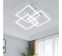 DELIPOP Moderna Lámpara de Techo LED, 40W 6500K Blanco frío Plafon Led techo de Cuadrado Design, Luz de techo led Blanca Moderna Para Dormitorio Salon Comedor, 62cm