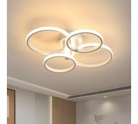 DELIPOP Moderno Plafon LED Blanco, 56W 6300LM Lámpara LED Techo Redonda, Lámparas de Techo Salon de Aluminio para Sala de Estar, Pasillo, Dormitorio, Luz Blanca Cálida 3000K