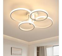 DELIPOP Moderno Plafon LED Blanco, 56W 6300LM Lámpara LED Techo Redonda, Lámparas de Techo Salon de Aluminio para Sala de Estar, Pasillo, Dormitorio, Luz Blanca Cálida 3000K