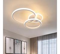 DELIPOP Plafon LED Techo Moderno, 42W 4700LM Lámpara de Techo LED Redondo, Blanco Luz de Techo Acrílico para Techo Para Sala de Estar Cocina Dormitorio Pasillo, Luz Cálida 3000K, Diámetro 52cm