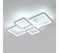 DELIPOP Plafon LED Techo Moderno, 56W 6300LM Lamparas de Techo Dormitorio Cuadrado Blanco Frío 6500K, Luz de Techo Acrílico 62cm para Salon Comedor Cocina Dormitorio Sala de Estudio, Blanco
