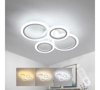 DELIPOP Plafon LED Techo Redondo Regulable, 32W 3600LM Moderna Lámpara de Techo, 3000K-6500K, Iluminación de Techo con Mando para Dormitorio Sala de Estar, Blanco