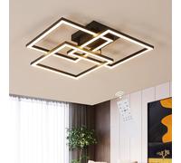 DELIPOP Plafon LED Techo Regulable, 40W 4500LM Lampara Techo con Mando a Distancia 3000K-6500K, Moderno Luz de Techo Salon Cuadrado para Salon Dormitorio Comedor, Negro
