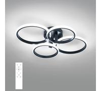 DELIPOP Plafon LED Techo Regulable, 76W 8550LM 3000K-6500K Lámpara de Techo Modernas con Control Remoto, Luz LED Techo Redondo de Metal y Acrílico para Dormitorio, Salon, Comedor, Negro