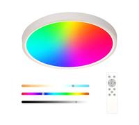 DELIPOP Plafon LED Techo Regulable con Mando Distancia, Lampara Techo LED 24W Cambia Color RGB, IP44 2700LM Lampara LED Techo Modernos 3000K-6500K Para Salón Cocina Baño