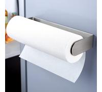 DELITON Soporte magnético para Toallas de Papel, Barra Multifuncional para Toallas de Papel con Fuerte Respaldo magnético para Cocina, refrigerador, Parrilla, Color Plateado