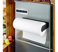 DELITON Soporte magnético para Toallas de Papel para Nevera, Soporte Negro para Rollo de Toallas de Papel Debajo del gabinete, toallero de Papel con imán Fuerte, Cocina, Caravana, Parrilla, Camping