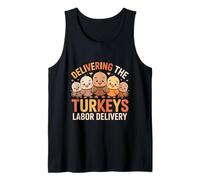 Delivering The Cutest Turkeys Labor & Delivery Thanksgiving Camiseta sin Mangas