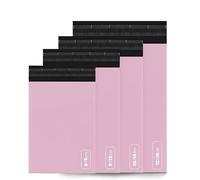 delka Bolsas de correo, 100 bolsas de polietileno rosa de tamaño mixto, sobres de envío resistentes al desgarro para ropa, documentos, fuerte adhesivo autoadhesivo, impermeables y ligeras, color rosa