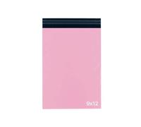 delka Bolsas de correo, bolsas de polietileno rosa duraderas, sobres de envío resistentes al desgarro para ropa, documentos, fuerte adhesivo autoadhesivo, impermeables y ligeras (9 x 12, 50 unidades)
