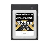 Delkin Devices Tarjeta de memoria negra de 325 GB, CFexpress tipo B 4.0 para cámaras digitales, velocidad máxima para video y fotografía de alta resolución, tarjeta de memoria resistente y duradera de