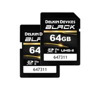 Delkin Devices Tarjeta de memoria SD SDXC UHS-II V90 de 64 GB negra (paquete de 2)
