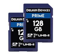 Delkin Prime - Tarjeta SD de 128 GB para cámara Digital | SDXC UHS-II (U3/V60) - Tarjeta SD de Alta Resistencia | 8K, 4K, Full HD, Raw Burst | Tarjeta de Memoria SD DSLR de 128 GB