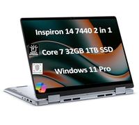 Dell Inspiron 14 7440 - Laptop empresarial 2 en 1 (pantalla táctil FHD+ de 14 pulgadas, Intel 10-Core 7 150U (> i7-1355U), 32 GB de RAM, 1 TB SSD) teclado retroiluminado, lector de huellas dactilares