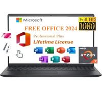 Dell Inspiron Laptop con pantalla táctil de 15.6 pulgadas, computadora portátil para negocios y estudiantes, con Office Lifetime 2024 y Win 11 Pro, Ryzen 7 7730U (Beats i7-1255u), 12 GB, 512 GB SSD