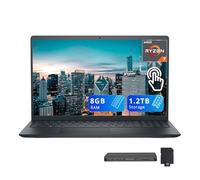Dell Inspiron Laptop con pantalla táctil FHD de 15.6 pulgadas, AMD Ryzen 7 7730U, 8 GB de RAM, 1.2 TB de almacenamiento (SSD de 256 GB + 1 TB de estación de acoplamiento), gráficos AMD Radeon