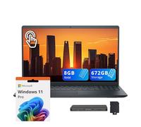 Dell Inspiron Laptop con pantalla táctil FHD IPS de 15.6 pulgadas, Intel i5-1334U, 8 GB de RAM, 672 GB de almacenamiento (SSD de 512 GB + juego de estación de acoplamiento de 160 GB), gráficos Intel
