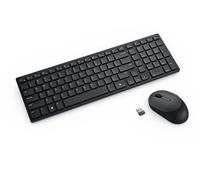 Dell KM555 - Diseño QWERTY británico, combo inalámbrico con teclas silenciosas y clics de ratón, batería de larga duración, color negro