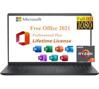 Dell Laptop Inspiron 15 2024, pantalla FHD de 15.6 pulgadas, procesador AMD Ryzen 7 5700U (8 núcleos), tipo C, cámara web, Bluetooth, HDMI, negro carbón (Win 11 Pro, 64 GB de RAM | SSD de 1 TB
