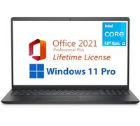 Dell Laptop Inspiron 15 Business 2023, Microsoft Office 2021 gratis con licencia de por vida, 15.6 pulgadas FHD 1920 x 1080, Intel 6-Core i3-1215U 4.4 GHz, 8GB DDR4 RAM, 512GB PCIe SSD, Windows 11
