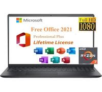 Dell Laptop Inspiron 15 Business 2024, Microsoft Office 2021 con licencia de por vida, AMD Ryzen 7 7730U (8 núcleos), FHD de 15.6 pulgadas 1920 x 1080, tipo C, Win 11 Home, negro (16 GB de RAM | SSD