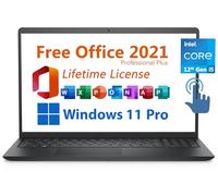 Dell Laptop Inspiron 15 Business 2024, Microsoft Office 2021 con licencia de por vida, pantalla táctil de 15.6 pulgadas FHD, Intel 10-Core i5-1235U, 16GB DDR4 RAM, 512GB PCIe SSD, Windows 11 Pro,
