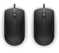 Dell MS116 Ratón óptico USB, Negro (Paquete de 2)