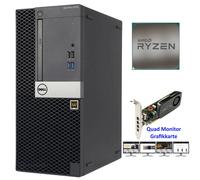 Dell Optiplex 5055PC, amd ryzen 5 1500X, 16GB ram, 256GB SSD, nvidia 4 Monitor